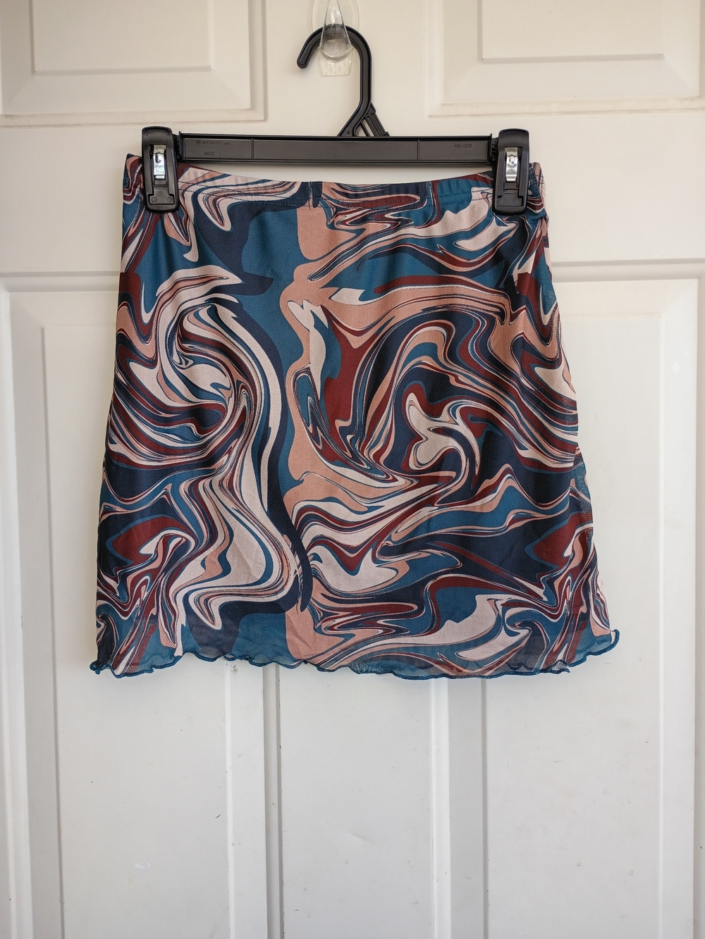SHEIN Multicolor Elastic Waist Swirl Print Mini Skirt Size Small